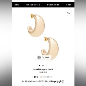 Shashi tsuki hoop gold